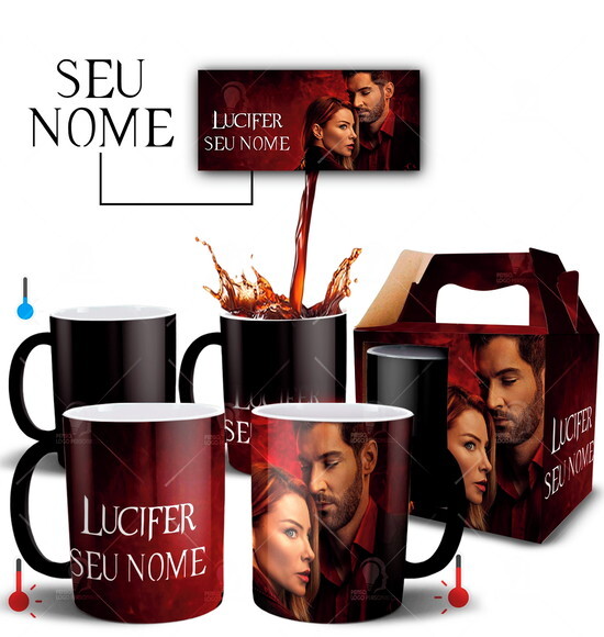 Caneca Mágica Série Lúcifer e Chloe com Nome Personalizado