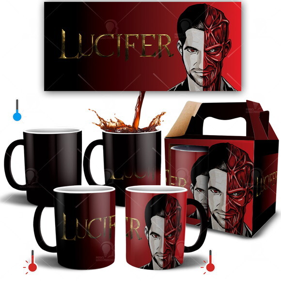 Caneca Mágica Série Lúcifer Netflix + Caixinha Personalizada