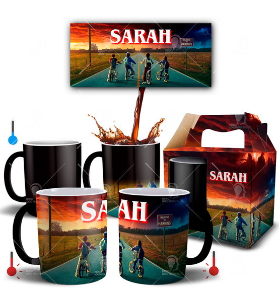 Caneca Mágica Série stranger things com Nome Personalizado
