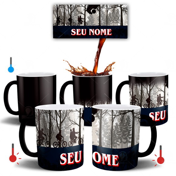 Caneca Mágica Série Stranger Things Com Nome - Mod 001