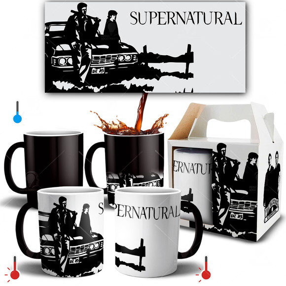 Caneca Mágica Série Supernatural + Caixinha personalizada