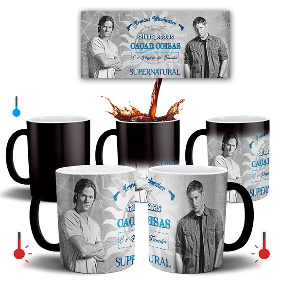 Caneca Mágica Série Supernatural Dean e Sam