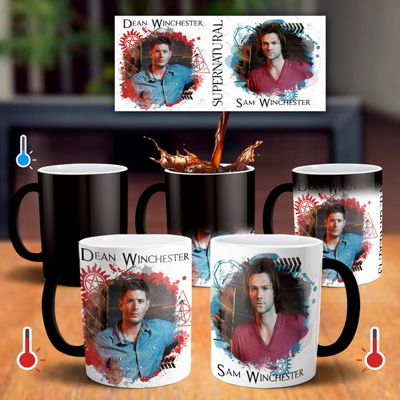 Caneca Mágica Série Supernatural Dean e Sam winchester