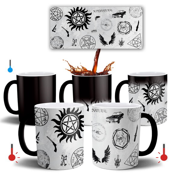 Caneca Mágica Série Supernatural Símbolos