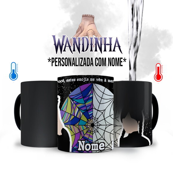 Caneca Mágica Série Wandinha com Nome Personalizado