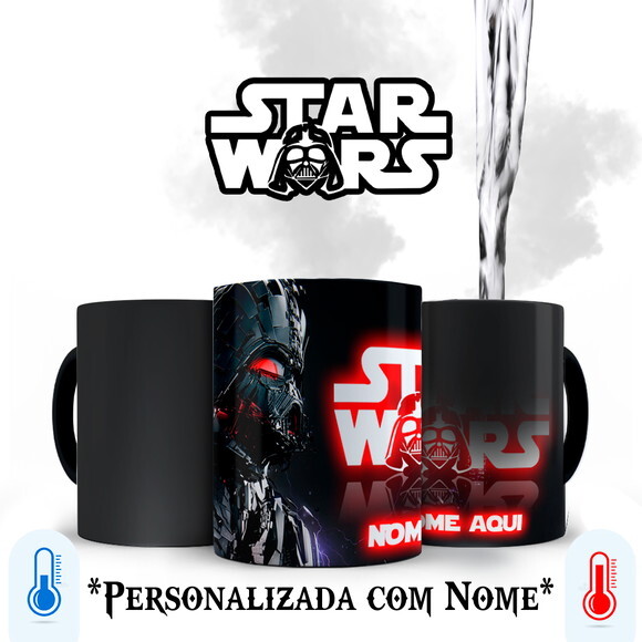 Caneca Mágica Star Wars + Kit Darth Vader Nome Personalizado