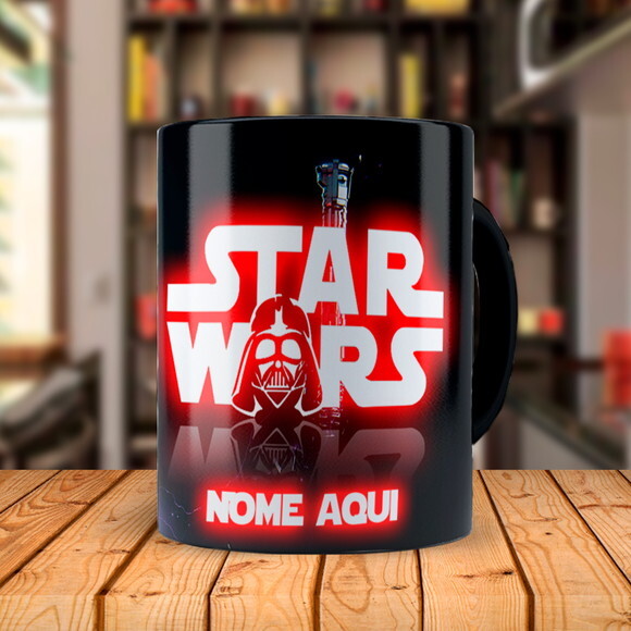 Caneca Mágica Star Wars + Kit Darth Vader Nome Personalizado
