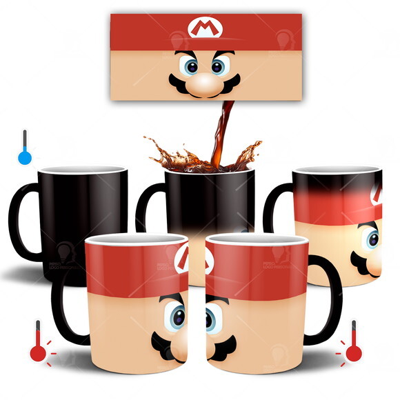 Caneca Mágica Super Mário brós Game + Caixinha Mod 001