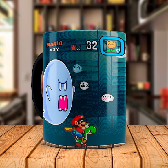 Caneca Mágica Super Mário Personalizado com Nome