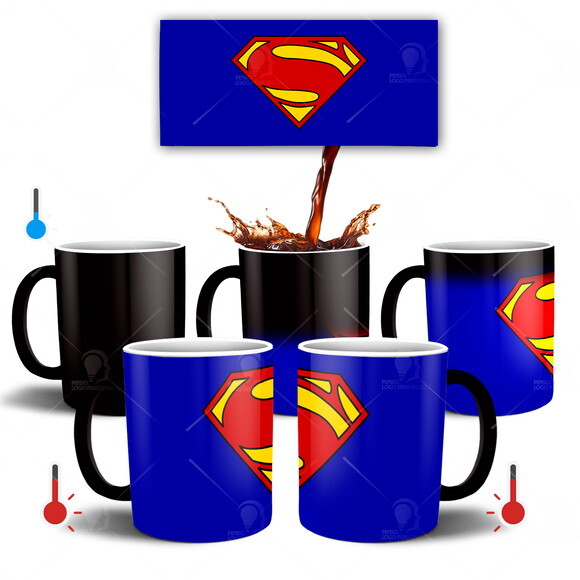Caneca Mágica Superman Brasão + Caixinha - Mod 001
