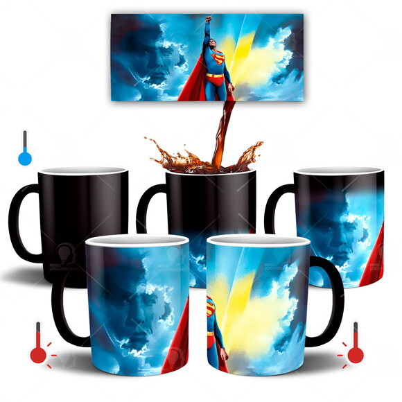 Caneca Mágica Superman Clássico + Caixinha - Mod 003