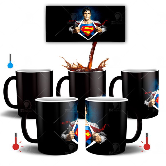 Caneca Mágica Superman Clássico + Caixinha - Mod 002