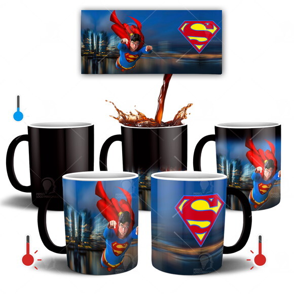 Caneca Mágica Superman Clássico + Caixinha - Mod 001
