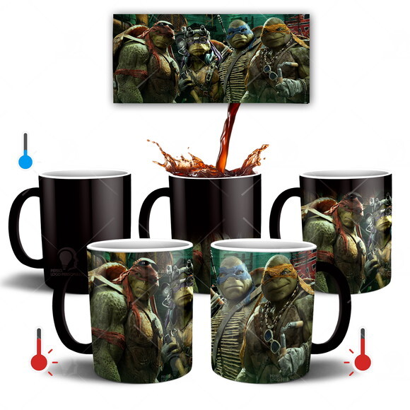Caneca Mágica Tartarugas Ninja + Caixinha - Mod 001