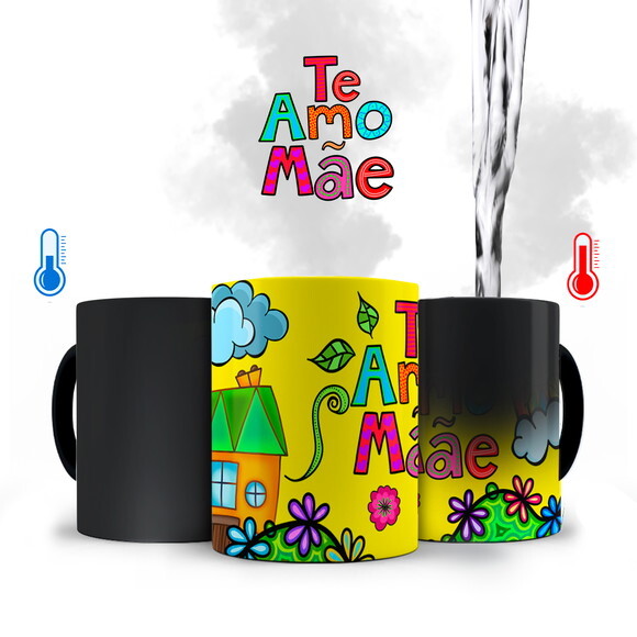 Caneca Mágica Te Amo Mãe com Nome Personalizado