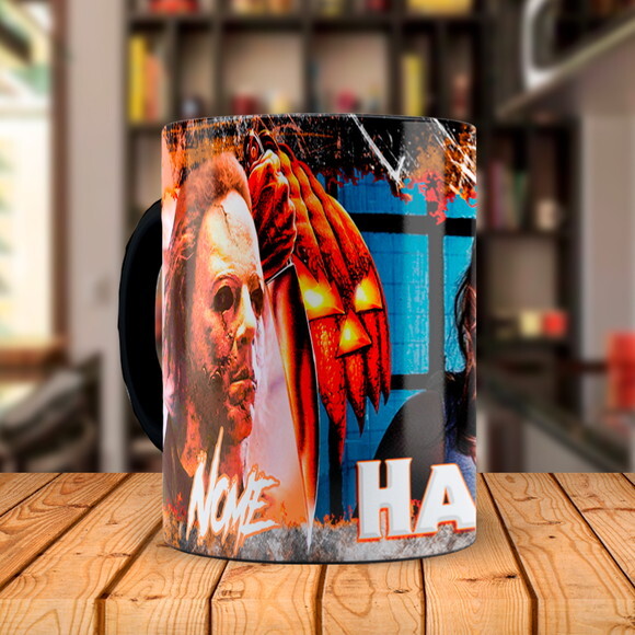 Caneca Mágica Terror Halloween Clássico com Nome