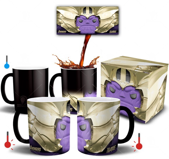 Caneca Mágica Thanos Vingadores Estampa 3d + Caixinha