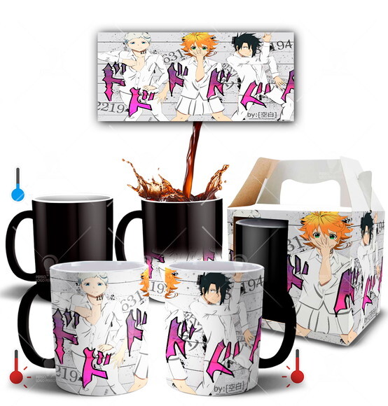 Caneca Mágica the promised neverland + Caixinha - Mod 007