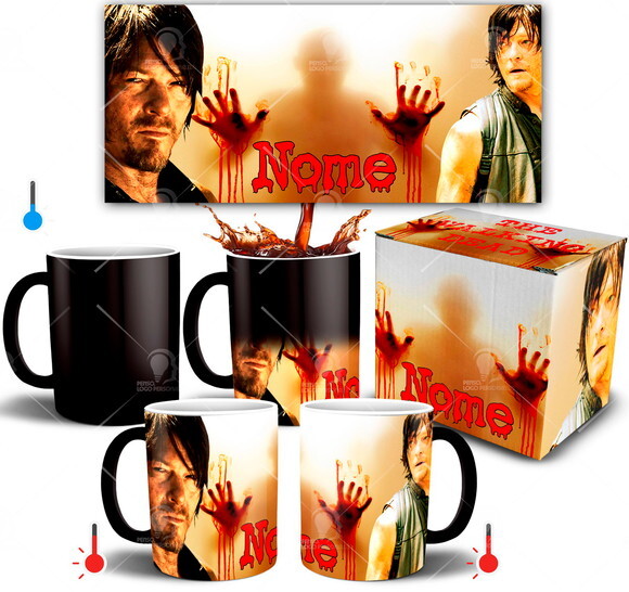 Caneca Mágica The Walking Dead série personalizada com nome