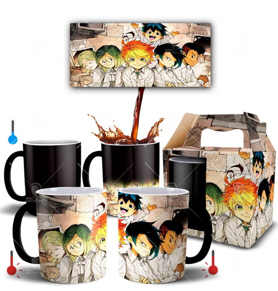 Caneca Mágica the promised neverland + Caixinha - Mod 011