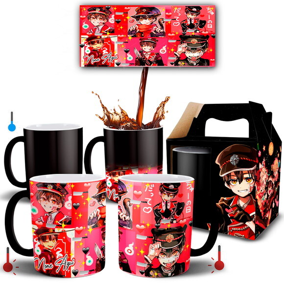 Caneca Mágica Toilet-bound Hanako-kun com Nome + Caixinha