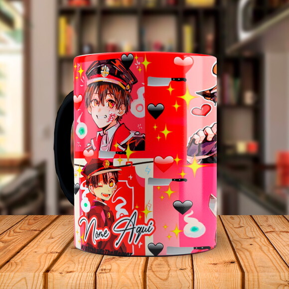 Caneca Mágica Toilet-bound Hanako-kun com Nome + Caixinha