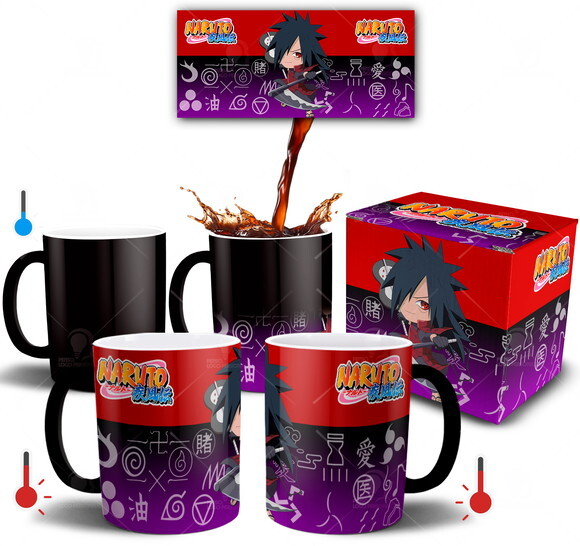 Caneca Mágica Uchiha Madara + Caixinha Mod 002