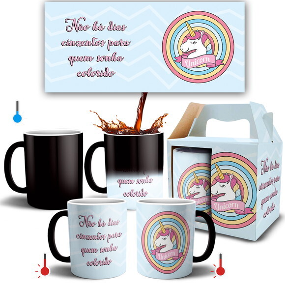 Caneca Mágica Unicórnio Personalizada Com Nome + Caixa #006