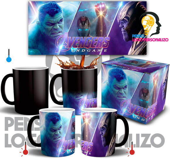 Caneca Mágica VIngadores Avengers End Game + Caixa Mod 001