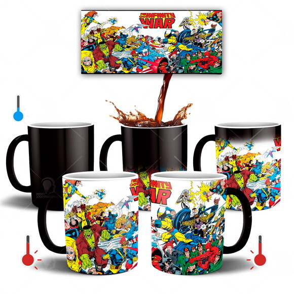 Caneca Mágica Vingadores Avengers Guerra Infinita Quadrinhos