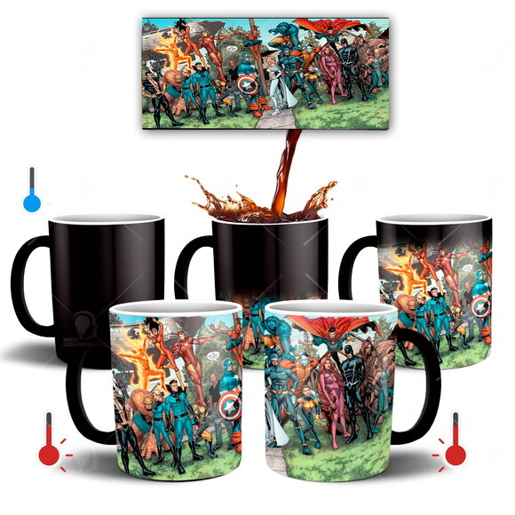 Caneca Mágica Vingadores Avengers Guerra Infinita Quadrinhos