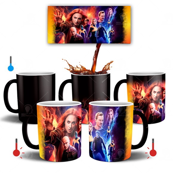 Caneca Mágica X-men Fênix Negra + Caixinha