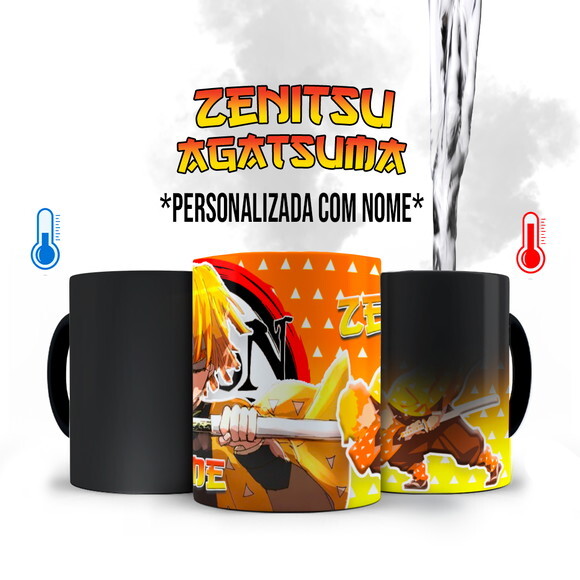 Caneca Mágica Zenitsu Demon Slayer com Nome
