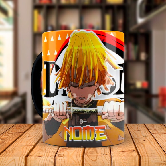 Caneca Mágica Zenitsu Demon Slayer com Nome