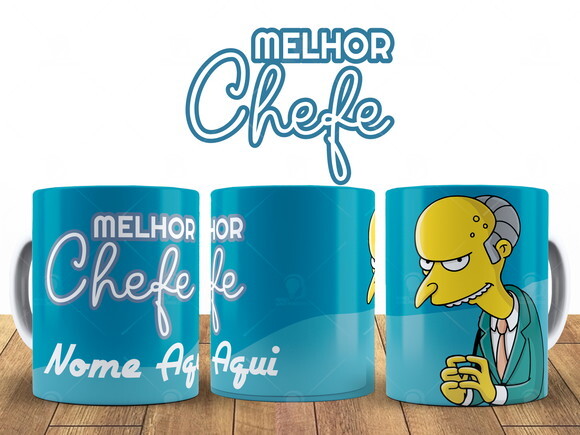 Caneca Melhor Chefe do Mundo com Nome + Caixinha