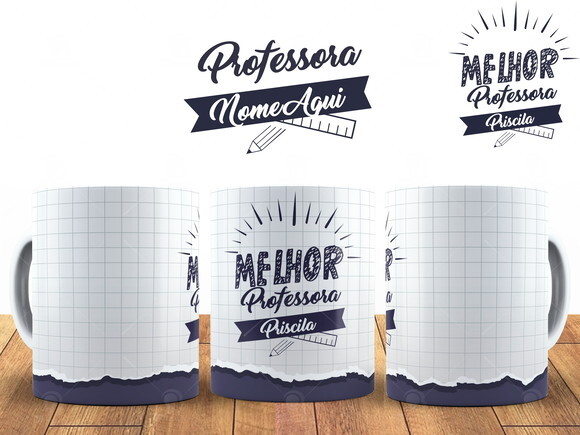 Caneca Melhor Professora com Nome Personalizado