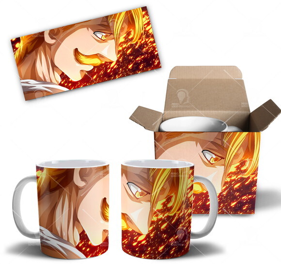 Caneca Nanatsu No Taizai Escanor pecado do orgulho + Caixa