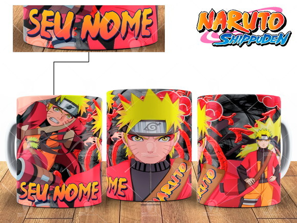 Caneca Naruto Shippuden Personalize com seu Nome