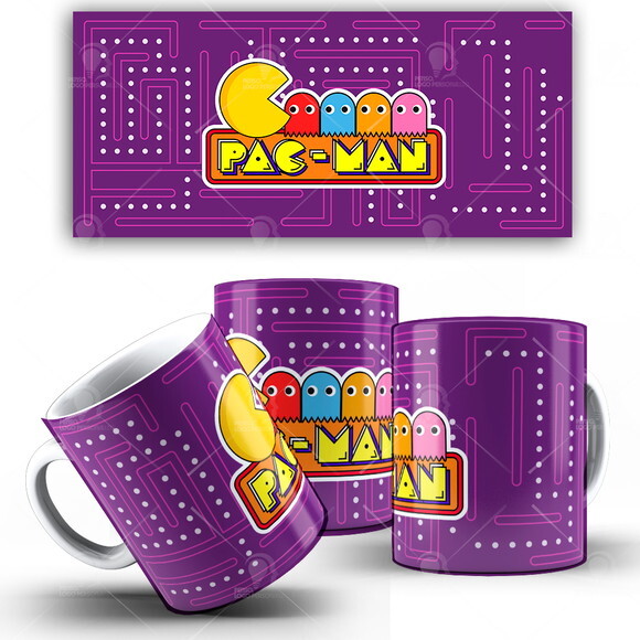 Caneca Pac.Man Jogo Game + Caixinha presente