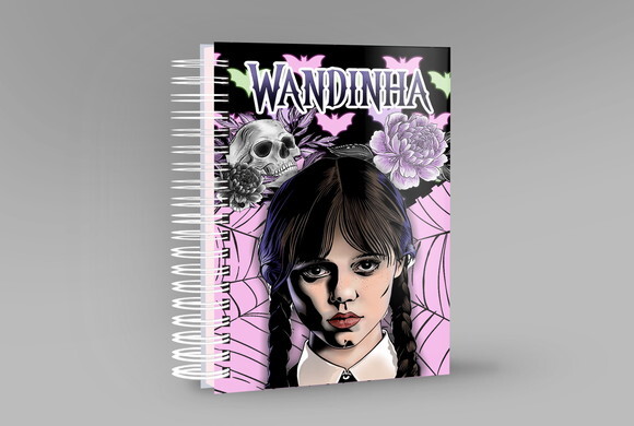 Caneca Personalizada + Kit Agenda Série Wandinha com Nome
