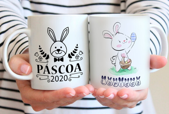 Caneca Páscoa 2020 com Nome personalizado 1 unidade