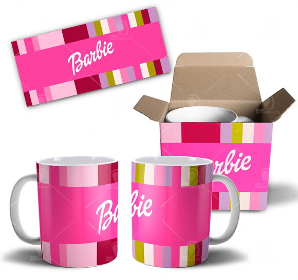 Caneca Personalizada Boneca Barbie + Caixinha - Mod 004