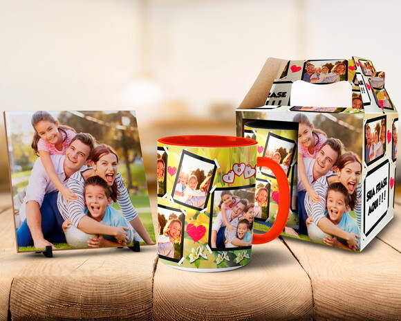 Caneca Personalizada com 5 fotos, frases + KIT#1