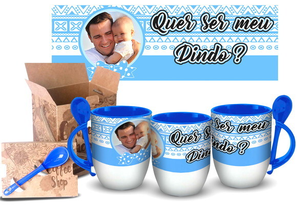 Caneca Personalizada com colher Dindo e Dinda 2 unidades!!