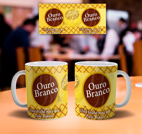 Caneca personalizada dia da Páscoa Chocolate Ouro Branco