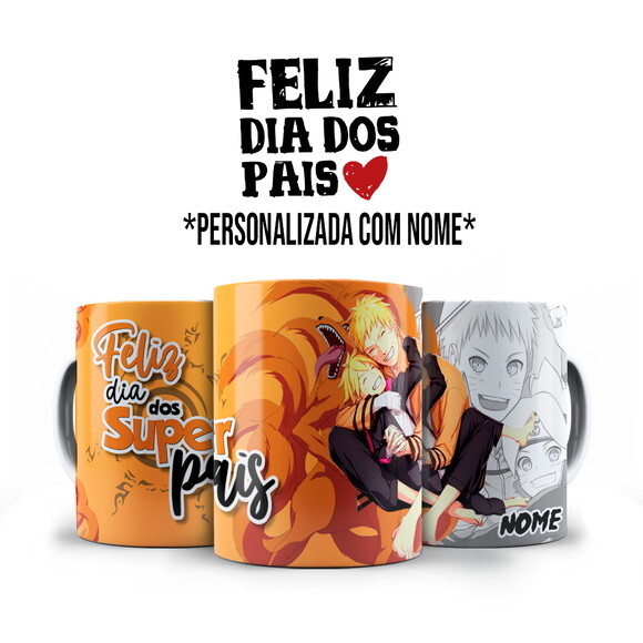 Caneca Personalizada Dia dos Pais Naruto Geek com Nome