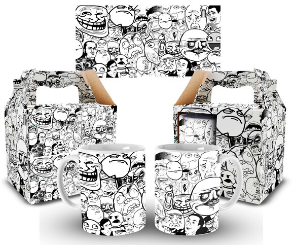 Caneca Personalizada Divertida Memes Emoticons + Caixinha!!!