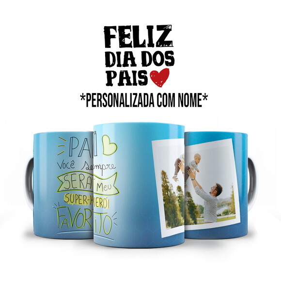Caneca Personalizada e Almofada Dia dos Pais com 1 foto