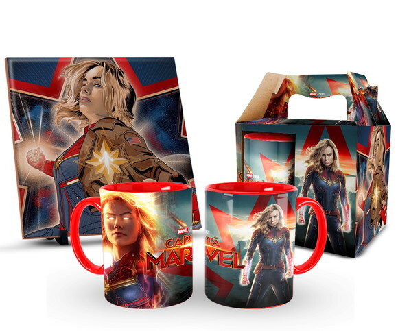 Caneca Personalizada E Azulejo Capitã Marvel!!! 1 unidade