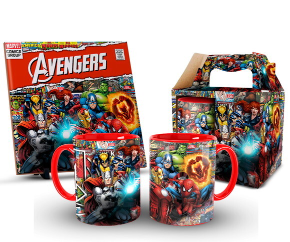Caneca Personalizada E Azulejo Marvel Avengers Vingadores!!!